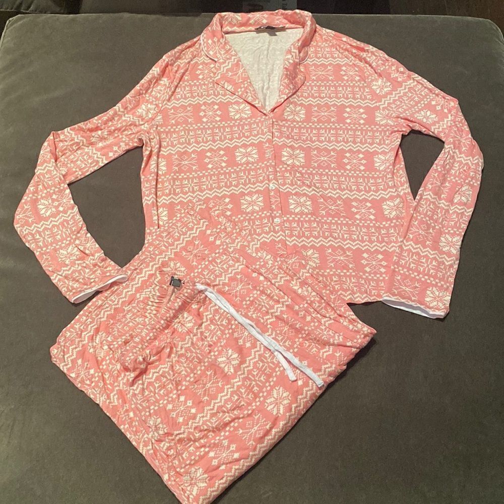 Missguided Women’s Pink Long Sleeve Pajamas Size 4 NWOT